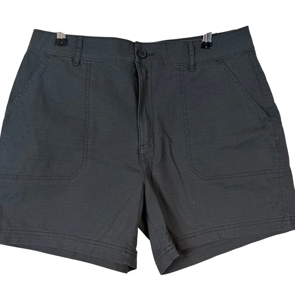 Eddie Bauer Womens Black Ripstop‎ Shorts Size 12 Hiking Outdoor Utility Classic